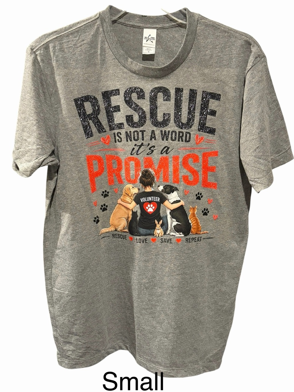 “Rescue Is Not a Word, It’s a Promise” Graphic Tee – Size Small